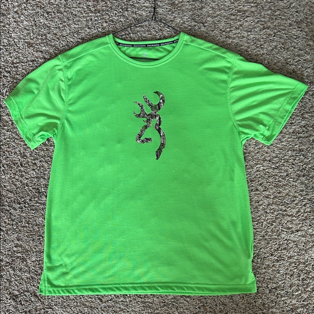 Green T-Shirt with Camouflage Logo